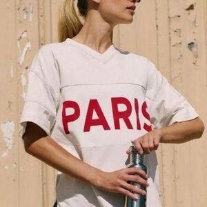 FP Movement by Free People White Tee with Red Paris Graphic